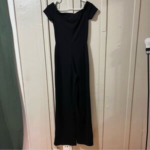 Lulus Off-the-shoulder Jumpsuit, Black, Size Small